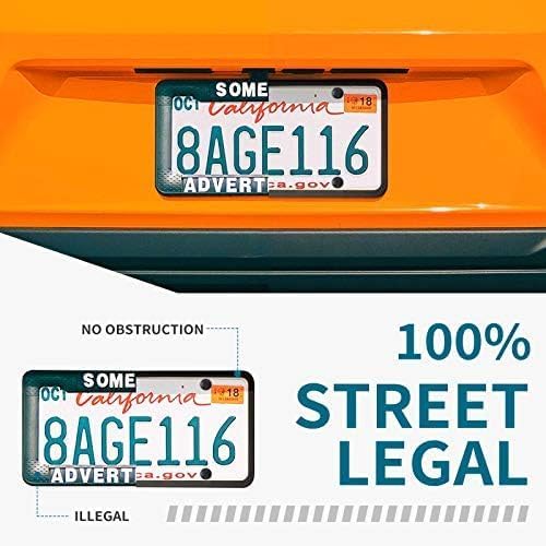 Aujen Silicone License Plate Frames Black, 2 Pack Car License Plate Frame, Universal US Black License Plate Holders Brackets Rust-Proof, Weather & Rattle-Proof, Car Accessories