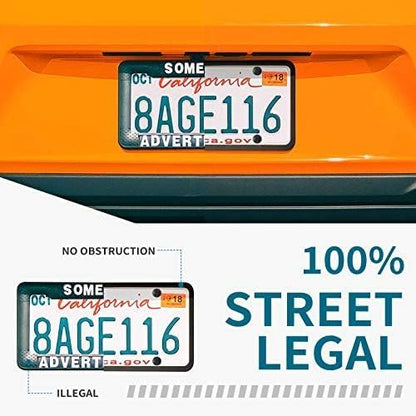 Aujen Silicone License Plate Frames Black, 2 Pack Car License Plate Frame, Universal US Black License Plate Holders Brackets Rust-Proof, Weather & Rattle-Proof, Car Accessories