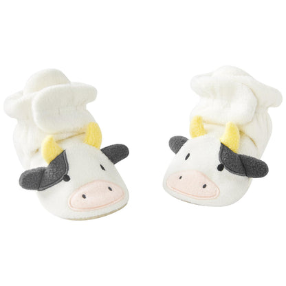 pureborn Baby Boys Girls Shoes Fleece Cozy Fall Winter Booties Warm Slippers Bedroom Boots Cow 0-3 Months