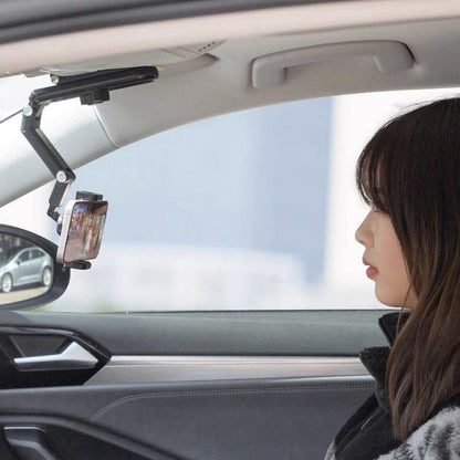 Cell Phone Holder for Car Sun Visor, Mount Clip for Car Cellphone 360° Rearview Phone Holder for Car Perfectly for-Black