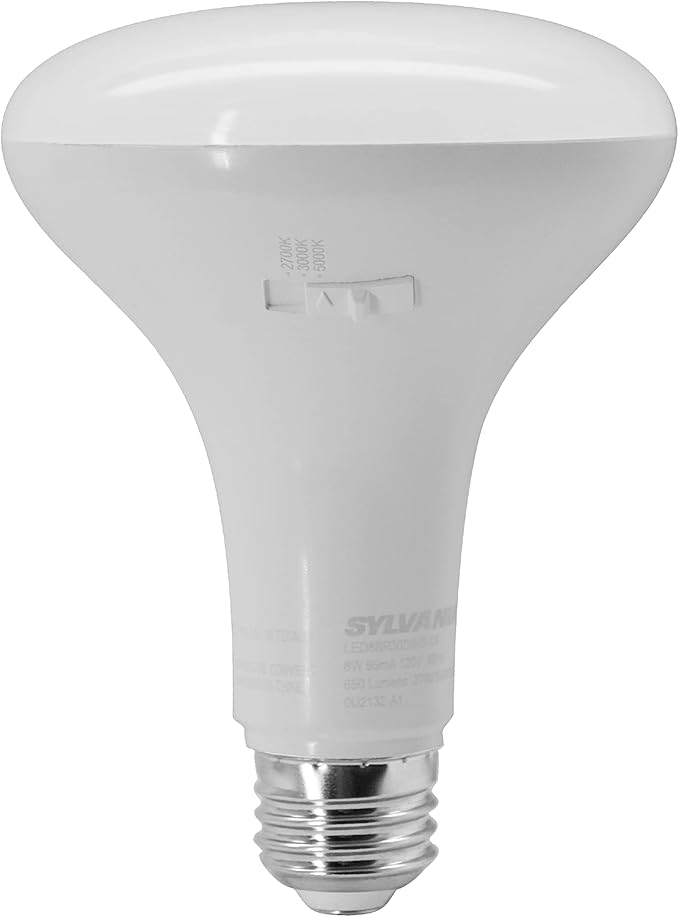 Sylvania LED BR30 Light Bulb, 65W = 8W, 3 CCT Select (2700K / 3000K / 5000K), 13 Year, Dimmable, 650 Lumens, Energy Star - 1 Pack (41382)