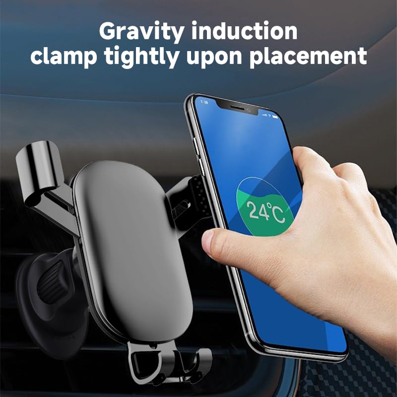 Car Phone Holder Mount, Air Vent Cell Phone Car Mount Aluminum Universal Automobile Car Phone Holder for All Smartphones, Light Blue