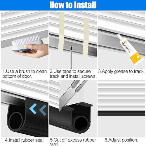 ToLanbbt Garage Door Bottom Rubber Seals, 16.4 FT Pre-drilled Aluminum Track Retainer Kit, Garage Door Weather Stripping Kit Universal U+O Ring Weatherproof Rubber Bottom Strip (1.57" Width, Black)