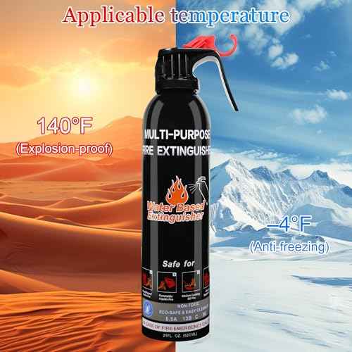Fire Extinguisher for Home, 6 Pack Vehicle Fire Extinguishers with Mount, Portable Fire Extinguisher Effective on A, B, C, K Fires, Water-Based Extinguisher for Car Boat Office Truck Kitchen Garage RV
