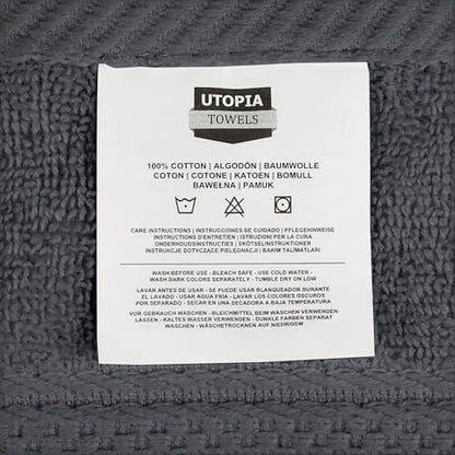Utopia Towels - Premium Hand Towels - 100% Combed Ring Spun Cotton, Ultra Soft and Highly Absorbent, Extra Large Thick Hand towels 41 x 71 cm, Hotel & Spa Quality Hand Towels (6-Pack) (Grey)