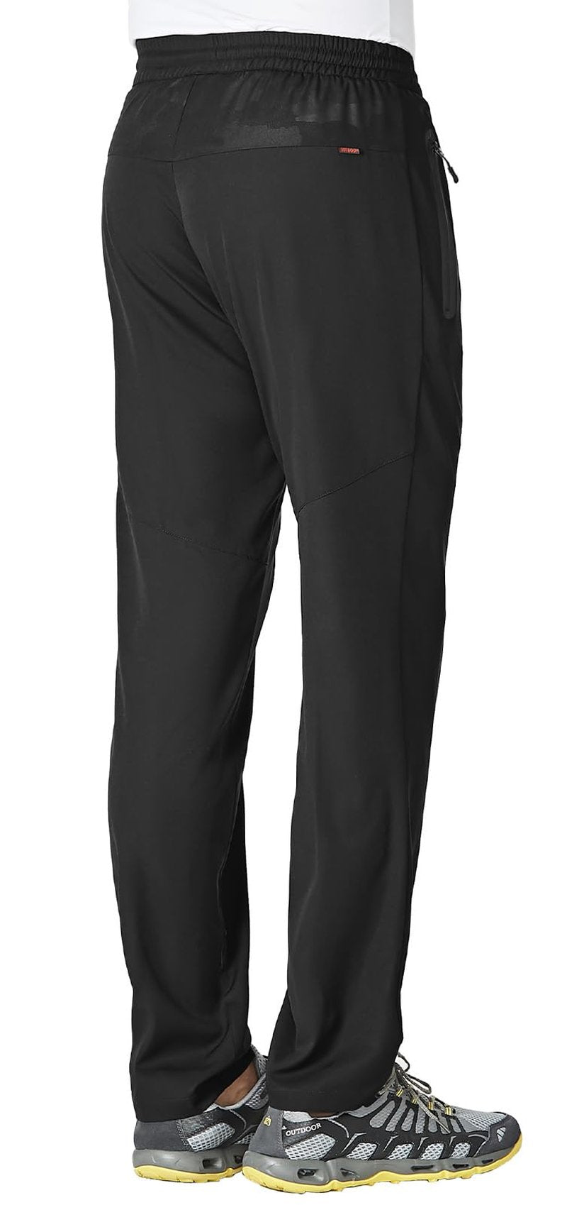 Rdruko Men's Casual Pants Lightweight Quick Dry Hiking Workout Running Sports Sweat Pants with Pockets(Black, US XL)