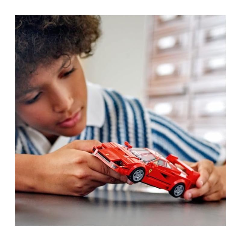 LEGO Speed Champions Ferrari F40 Supercar Buildable Vehicle, Toy Model Car for 9 Plus Year Old Boys and Girls, with Driver Minifigure, Kids' Bedroom Decoration, Gift Idea 76934