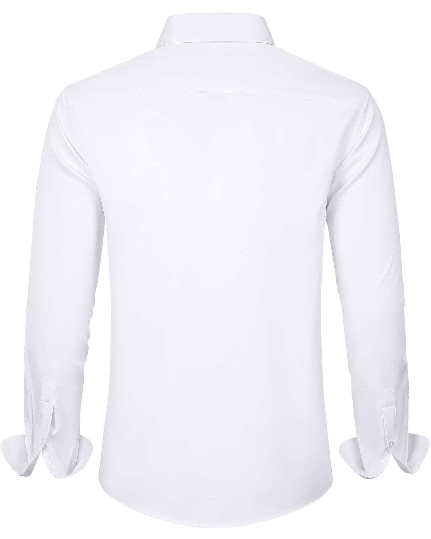 J.VER White Shirt Men Long Sleeve Fashion Dress Stretch Non Iron Button Down Shirts for Men Adult Business Casual Wedding Work M