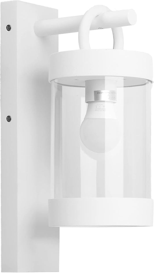 Outdoor Dusk to Dawn Wall Light Exterior Light Fixture Sconce Pure Aluminum Porch Lantern White E26 (Bulb Not Included) Waterproof Lamps Decoration Garden Yard Lights for Garage Fence Front Door