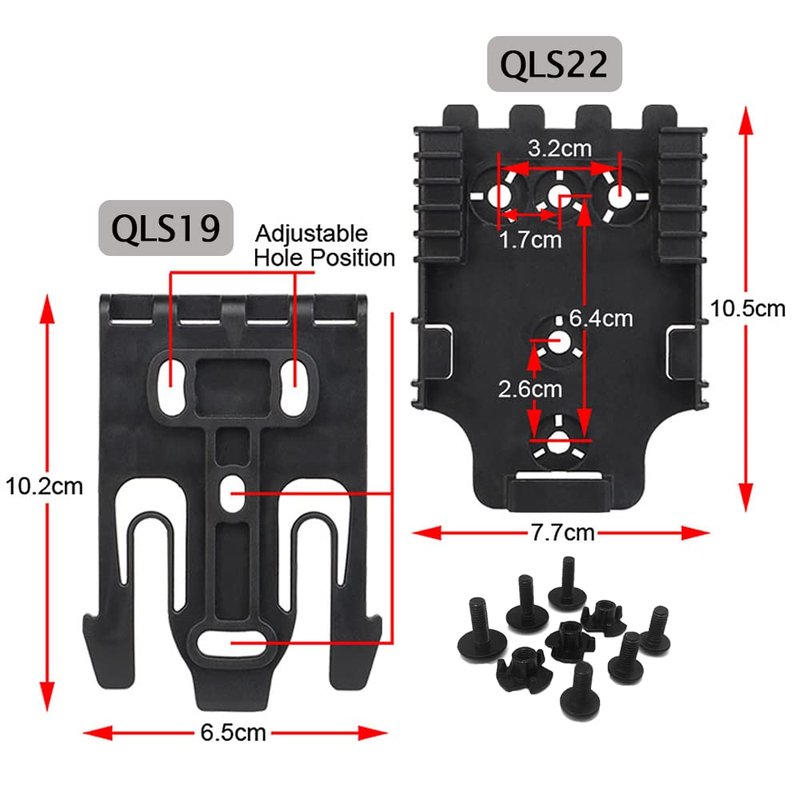 Qls Kit Quick Locking System Kit with Qls19 Locking Fork and Qls22 Receiver Plate for Quick Connect Release Work Duty Holster