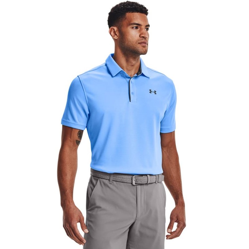 Under Armour Men's Tech Golf Polo , Carolina Blue (475)/Pitch Gray, Large
