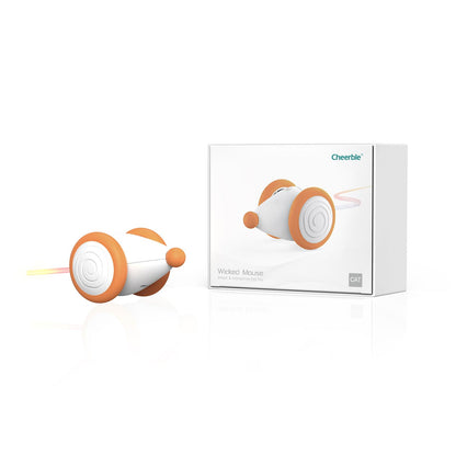 Cheerble Interactive Cat Toys for Indoor Cats, Automatic Cat Toy with LED Lights, Wicked Mouse Toys, Kitten Toys, Pet Supplies, Smart Electric Cat Toy, USB Rechargeable, Auto On/Off(Yellow)