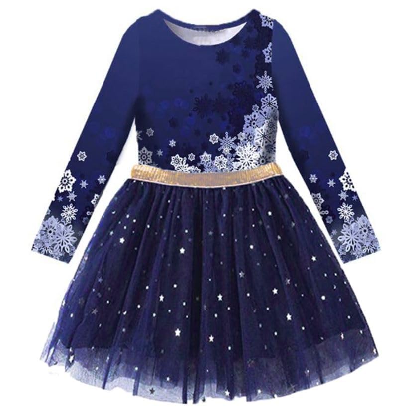 VIKITA Toddler Girl Dress Winter Long Sleeve Tutu Party Dresses for Girls 3-7 Years, Knee-Length (LH4583, 4T)