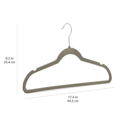 Amazon Basics Slim, Velvet, Non-Slip Suit Clothes Hangers, Gray/Silver - Pack of 30