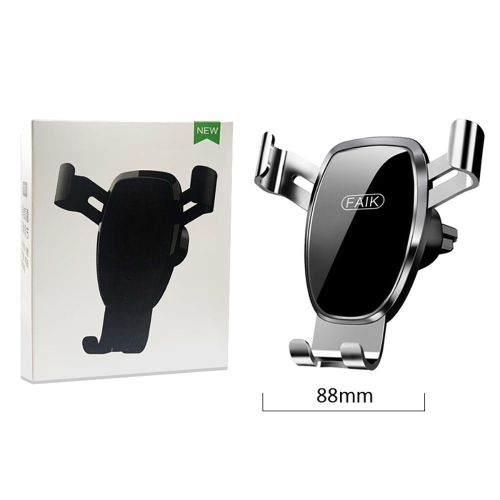 Car Phone Holder for Auto Interior Accessories Best Cell Phones Mount Cellphone Mobile Cradle Charging Navigation Bracket Air Vent Accessory, Silver