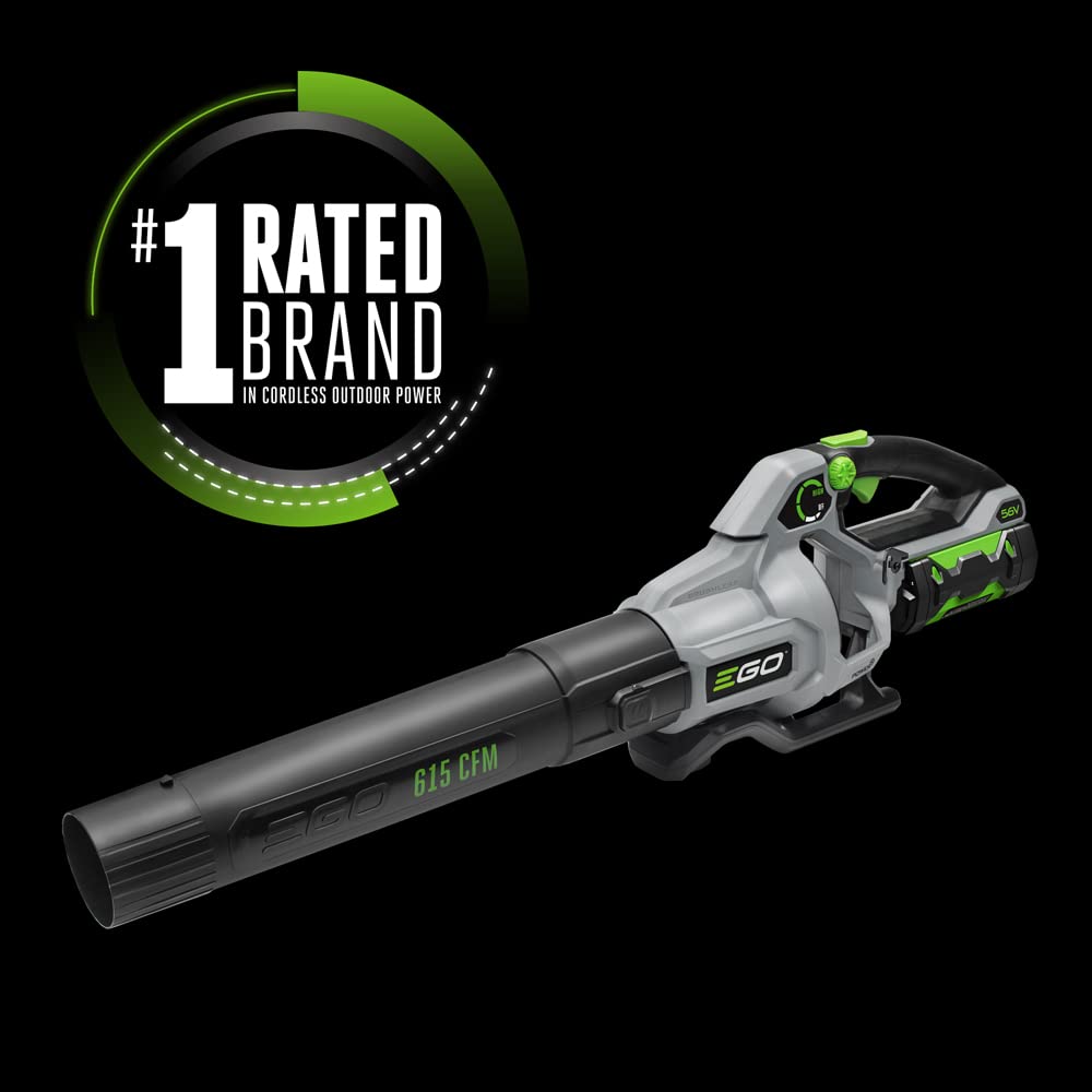 EGO POWER+ Leaf Blower, Cordless Electric 615 CFM, Includes 56V 2.5Ah Battery and Charger - LB6151