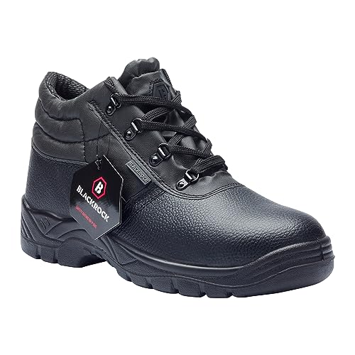Blackrock Chukka Work Boots, Safety Boots, Safety Shoes, Steel Toe Cap, Mens Womens Ladies, Work Shoes, Black, Gardening, Lightweight, Leather, Wide Fit, Non Slip, On Site - Size 10