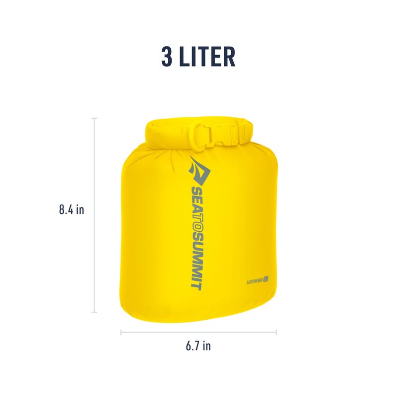 Sea to Summit Lightweight Dry Bag, Multi-Purpose Dry Storage, 3 Liter, Sulphur Yellow