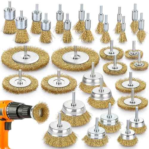 32 PCS Wire Brush for Drill, Carbon Steel Wire Wheel and Pen Brush Set, Drill Attachments, Drill Wire Brush for Rust Removal, Corrosion, Paint Cleaning, 1/4" Drill Shank