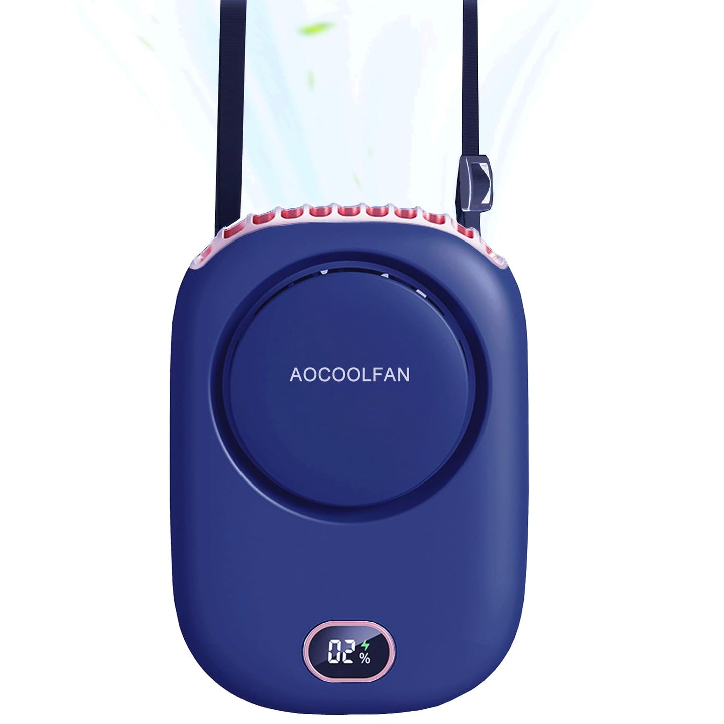 AOCOOLFAN Portable Neck Fan, Mini Small Personal Handheld Fan USB Rechargeable 3 Speed for Girls Boys Woman Eyelash Travel Home Office Outdoor (navy blue)