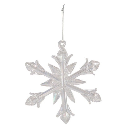 Kurt Adler 2" Glass Iridescent Snowflake Ornaments, 12-Piece Set for Christmas