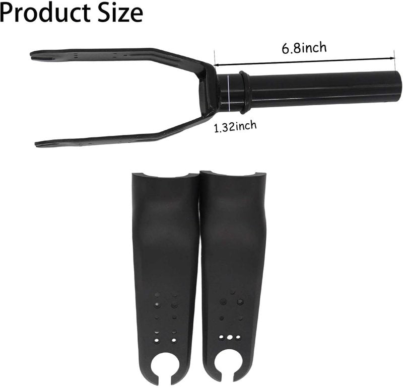 Incontesta Front Fork Replacement for M365/M365PRO, Aluminum Alloy Electric Scooter Fork with Plastic Cover Black, Anti-Wobble & Easy Install