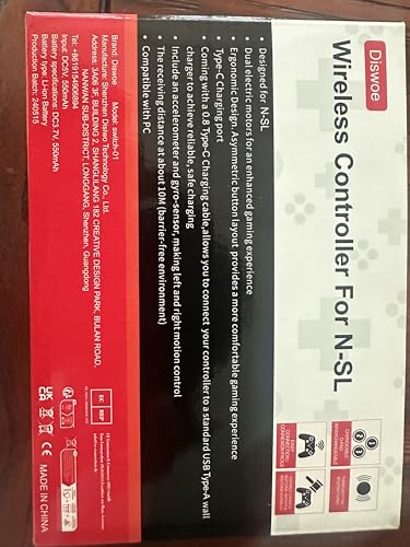 Diswoe Switch Pro Controller, Wireless Switch Controller for Switch 2/Lite/OLED, Bluetooth Gaming Controller with Hall Effect Joystick, Controller for PC/Android Phone with Gyro Sensor Turbo Vibration