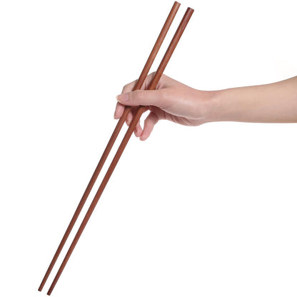 Donxote Wooden Noodles Kitchen Cooking Frying Chopsticks 16.5 Inches Brown Extra Long Set of 2 Pairs