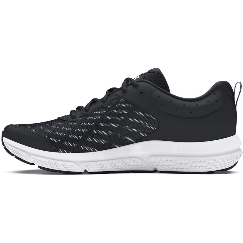 Under Armour Men's Charged Assert 10 Shoes, (001) Black/Black/White, 14 Wide