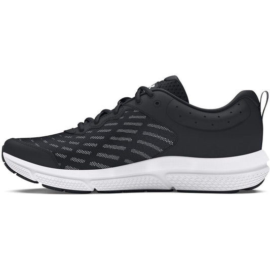 Under Armour Men's Charged Assert 10 Shoes, (001) Black/Black/White, 14 Wide