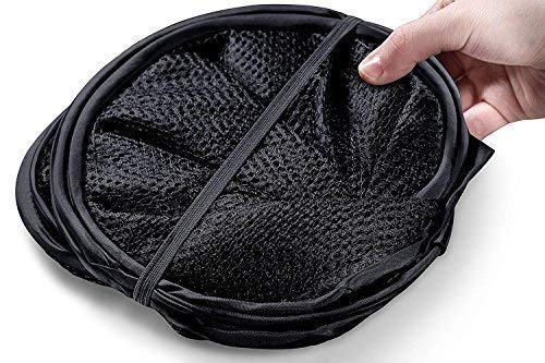 Buenod 2 Packs Mesh Pop up Laundry Hamper (Black) with Portable Handles, Collapsible for Storage, Foldable Pop-Up Laundry Bags for Kids Room, College Dorm or Travel
