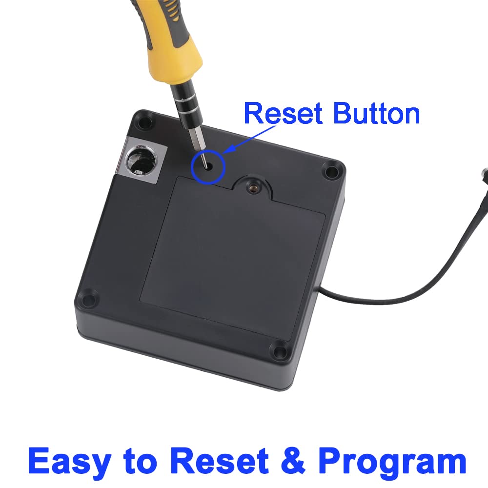 Homello RFID Lock Electronic Cabinet Lock with USB Cable - Hidden DIY Lock for Wooden Cabinet Drawer Locker Cupboard Gun Box with 5 Key Cards/Fobs