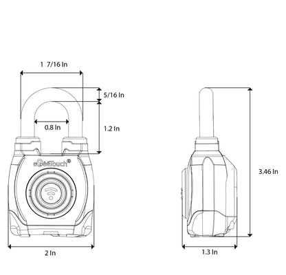 eGeeTouch 4th GEN. Outdoor Smart Padlock, Weatherproof, Rugged Design for Commercial use, Bluetooth + NFC (1 Pack) Satin Silver