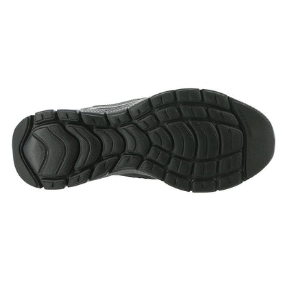 Skechers Men's Flex Advantage 4.0 Sneaker, Black Leather Mesh Pu Black Trim, 10 UK