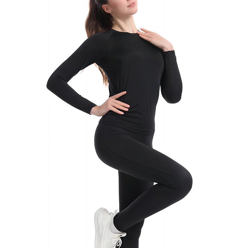 HovSiyla 3 Pack Women's Athletic Compression Long Sleeve Workout Tops Quick Dry Gym Running Yoga Shirts Black L