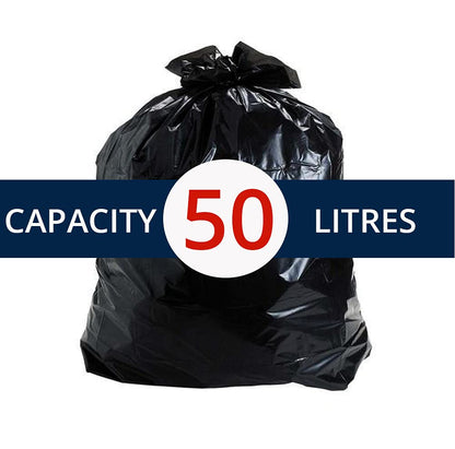 200 Heavy Duty Black Bin Liners Refuse Sacks Bin Bag Rolls - Made in Britain