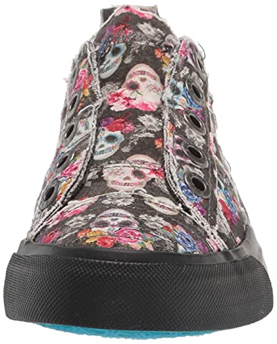 Blowfish Malibu Women's Play Sneaker, Charcoal Sugar Skull Print, 7.5