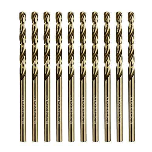 1/8" Cobalt Drill Bits 10Pcs - BAIDETS M35 1/8 Inch HSS Metal Twist Drill Bits Set for Hard Metal, Stainless Steel, Cast Iron and Other Hard Materials