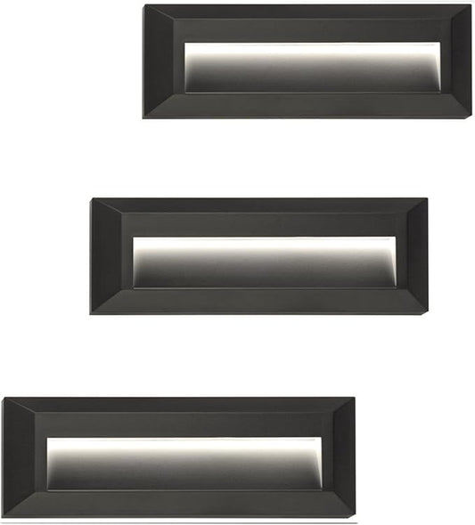ZONK LED Step Lights 110-240V OutdoorIndoor Stair Lights, Waterproof IP65 2W 4000K Lighting for Stairs, Hallway, Pathway, Porch (Non-Dimmable, Easy Install), 3Pack