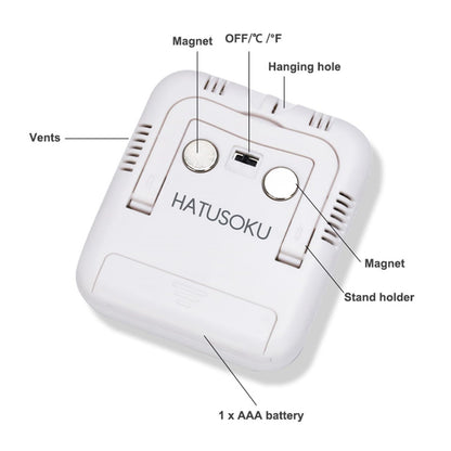 HATUSOKU Digital Thermometer and Hygrometer with Comfort Face Display, Hygrometer, Stand, Magnet, Hanging, Simple, Infectious Disease Prevention, Heat Stroke Prevention (Simple, No Clock)