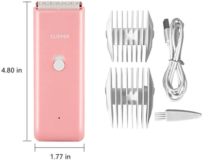 Dog Clippers Pet Grooming Clippers Kit Low Noise Cat Shaver Portable Electric USB Rechargeable Cordless Trimmer for Dogs,Cats and Other Pets, Pink