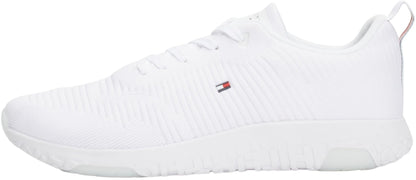 Tommy Hilfiger Men’s Corporate Knit Rib Runner Trainers, White (White), 9
