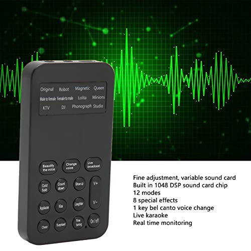 Handheld Ghostface Voice Changer Voice Changer Device, ABS Material Voice Changer with 8 Sound Effects for Phone Calling, Gaming - Black