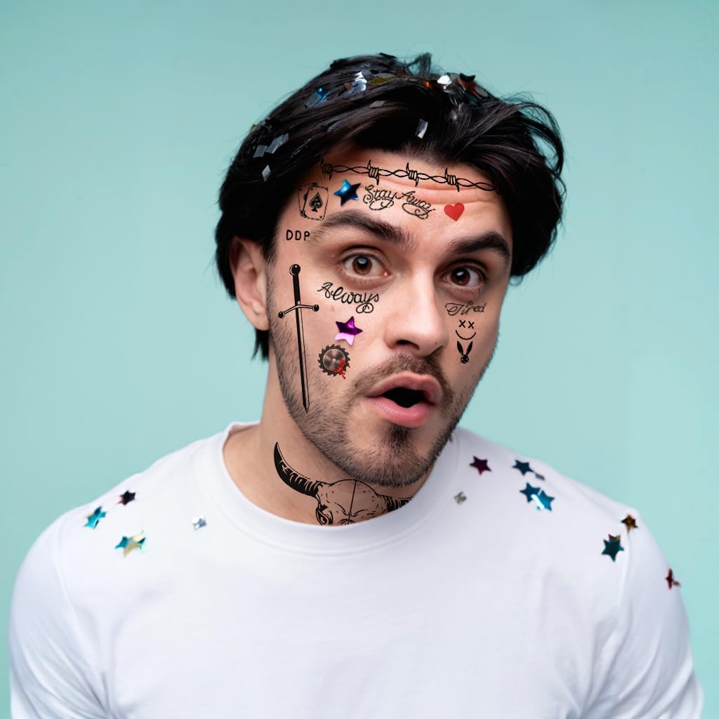 Halloween Temporary Face Tattoos, Fake Tattoo Stickers