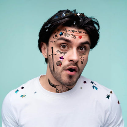 Halloween Temporary Face Tattoos, Fake Tattoo Stickers