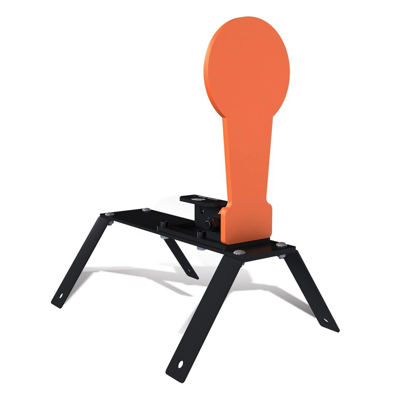 ATFLBOX 3/8" AR500 12.8'' Classic Popper Steel Shooting Target with Stand, 6'' Plate Auto Reset Target for Shooting Range, Suitable for Pistol, Rifle, Handgun, Shotgun, Rimfire