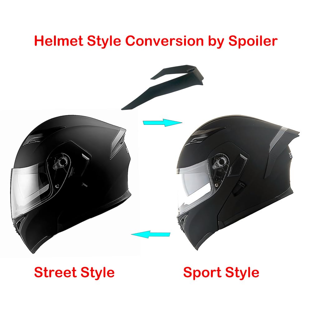 1Storm Motorcycle Modular Full Face Helmet Bike Flip up Dual Visor Sun Shield: HB89 Matt Black
