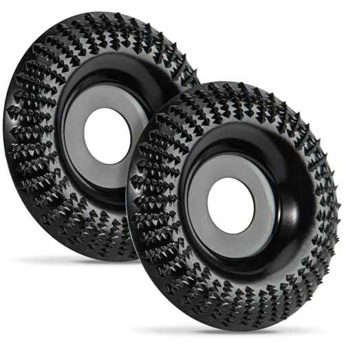 2Pcs Wood Carved Disc Grinder Grinding Wheel Disc 4 Inch, Wood Grinding Shaping Disc for Angle Grinder, for Angle Grinder for 5/8 Inch Mandrel