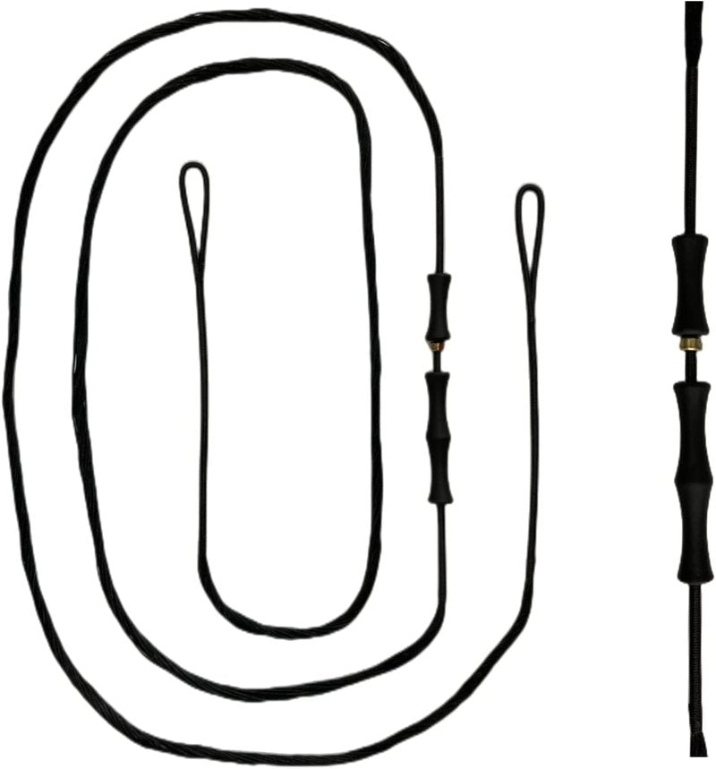 DeeRace Traditional Recurve Bow String and Bowstring Finger Savers Set, Dacron Bow String with Finger Guards (AMO 50” (Actual Length 46”), 12 Strands (Recommended for up to 40 lbs))
