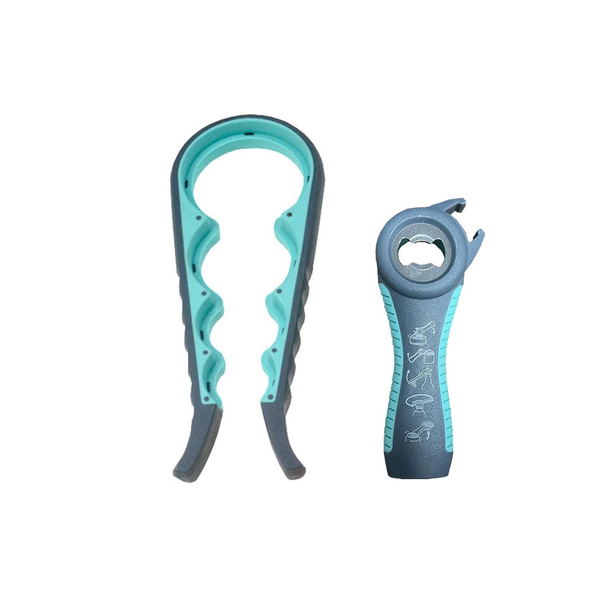 Jar Opener for Seniors with Arthritis,Jar Opener for Weak Hands,5-in-1 Bottle Opener,4-in-1 Can Opener… (Blue)